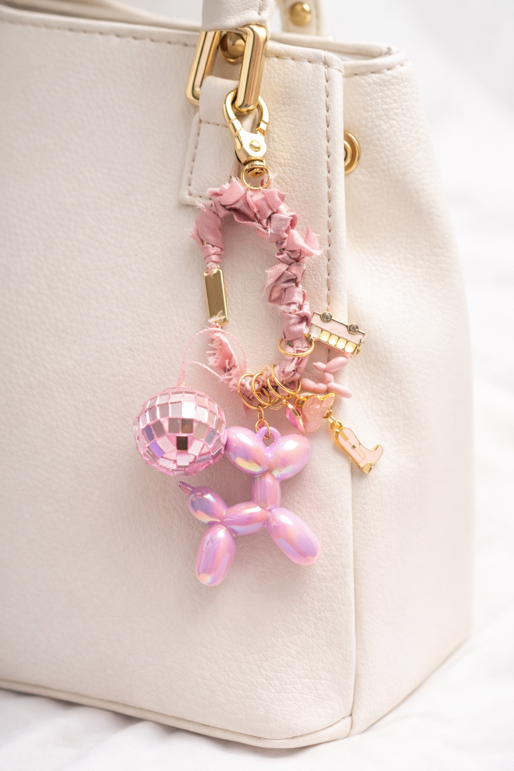 Pink Disco Dog Bag Charm