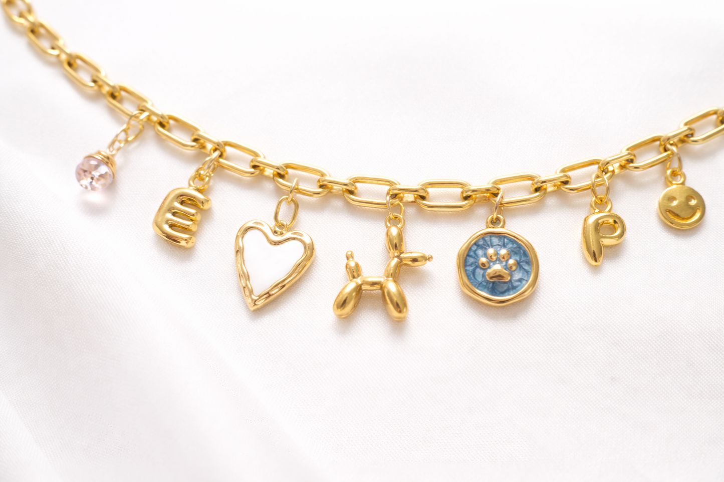 Puppy Love Initial Charm Bracelet