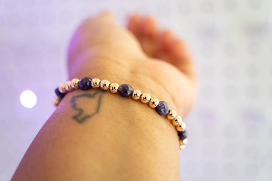 Midnight Amethyst Beaded Bracelet