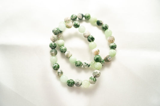 Moss Stone Beaded Bracelet