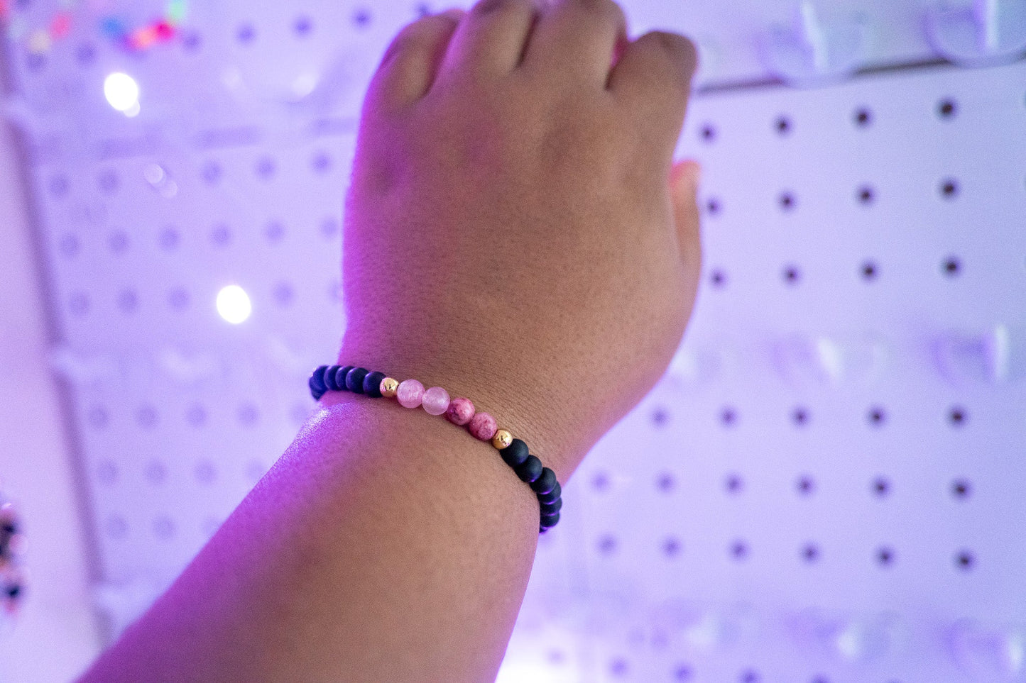 Pink Eclipse Beaded Bracelet