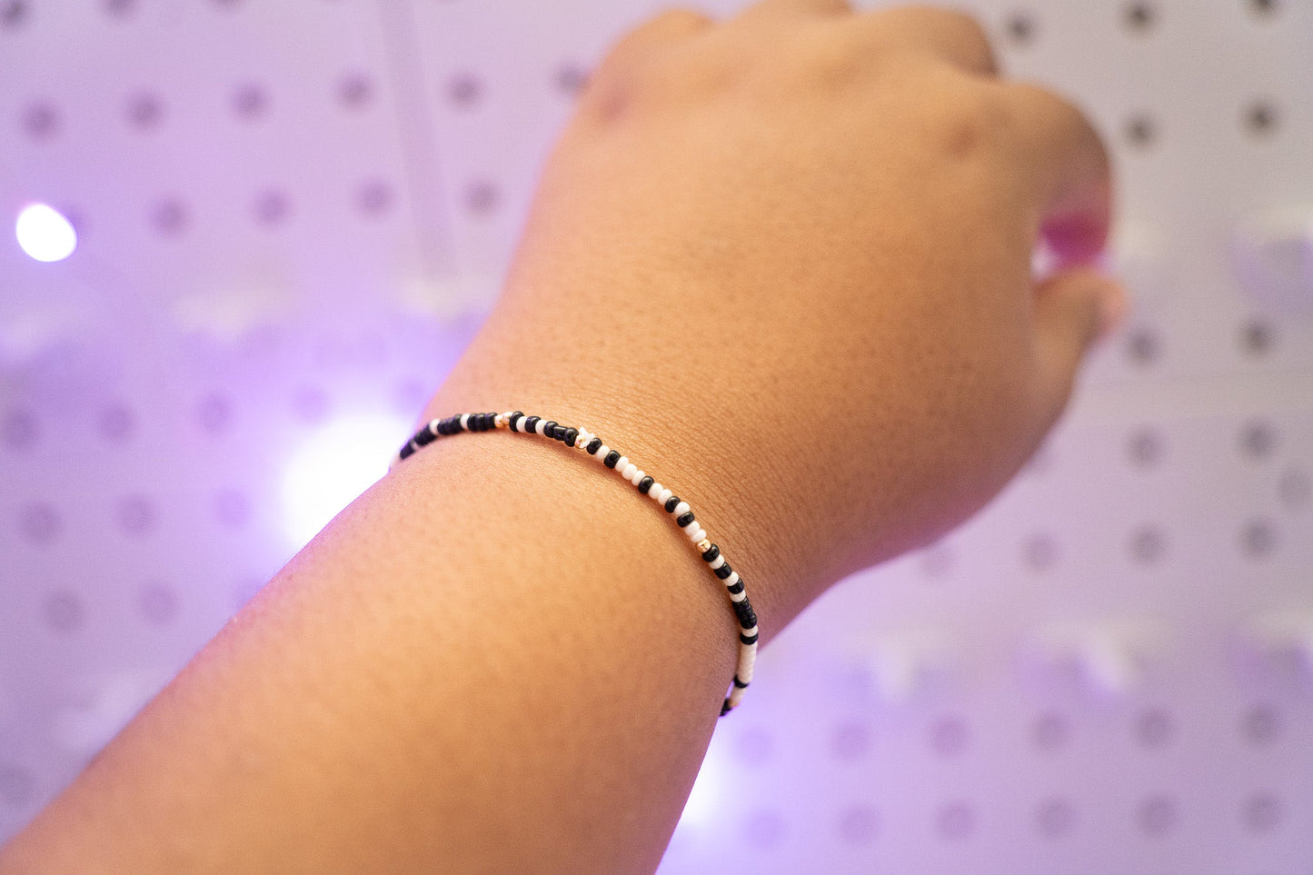 Black Tie Beaded Bracelet
