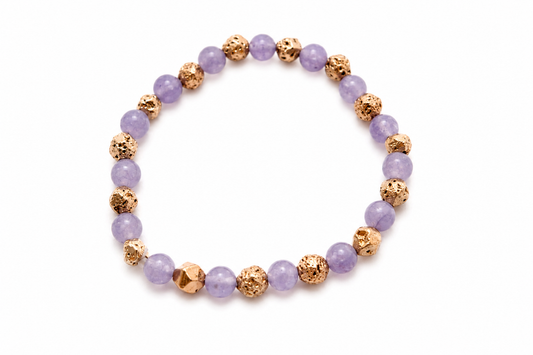 Moonstone Violet Beaded Bracelet
