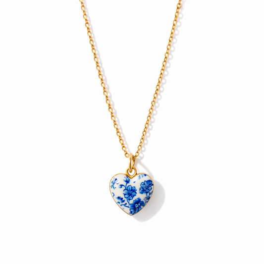 Porcelain Heart Chain Necklace