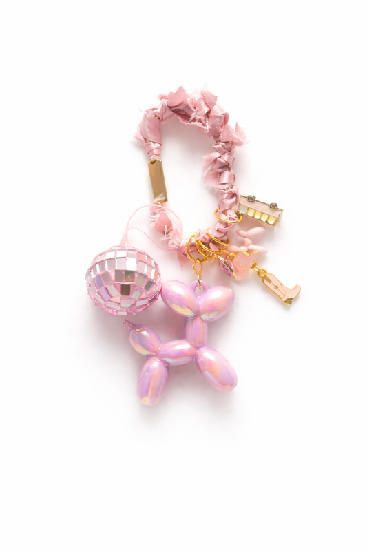 Pink Disco Dog Bag Charm