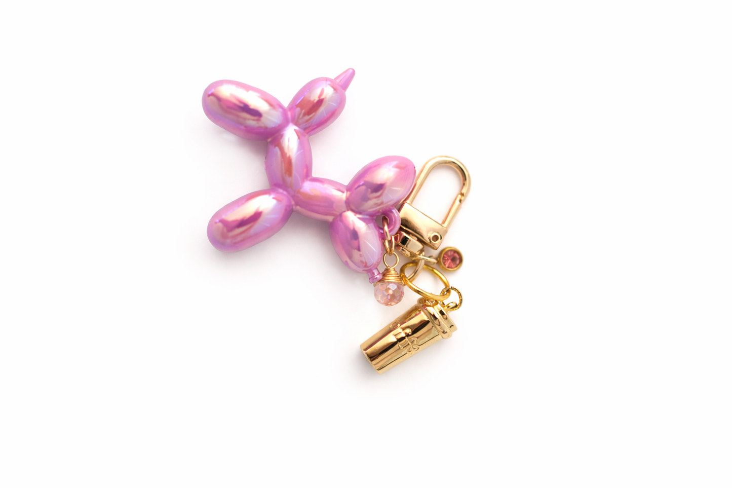 Pink Balloon Dog Coffee Keychain