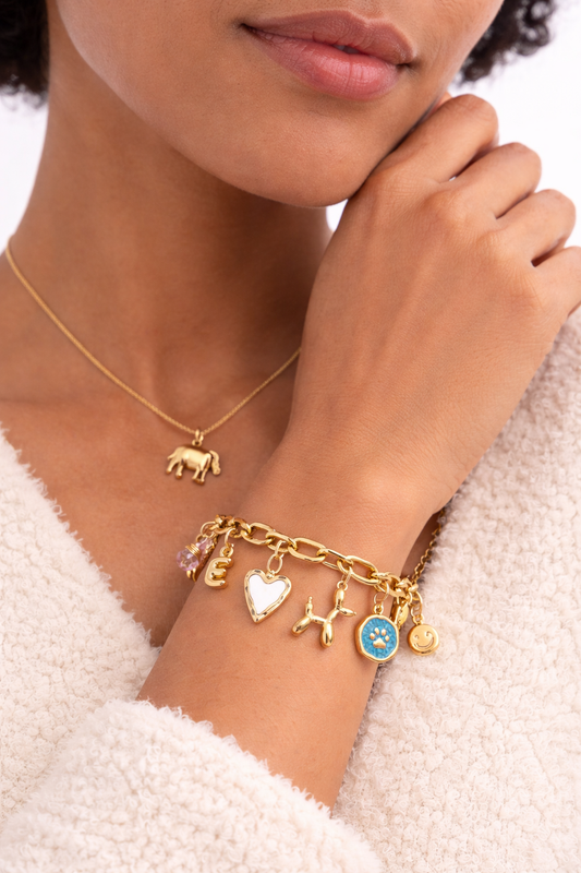 Puppy Love Initial Charm Bracelet