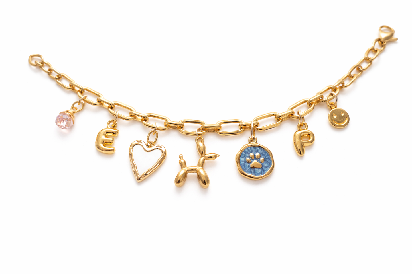 Puppy Love Initial Charm Bracelet