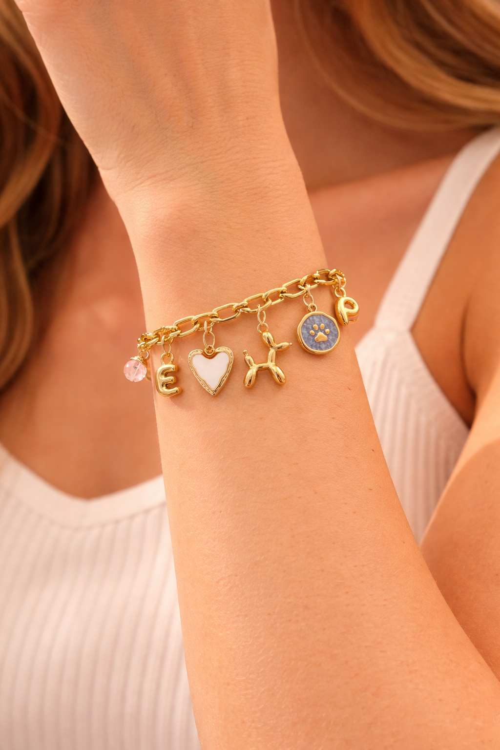 Puppy Love Initial Charm Bracelet