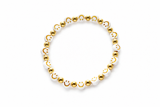 Golden Smiley Beaded Bracelet