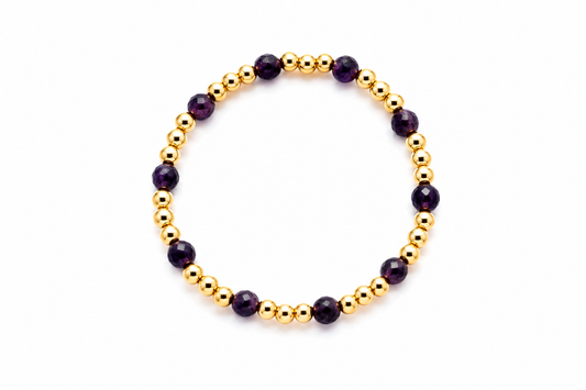 Midnight Amethyst Beaded Bracelet