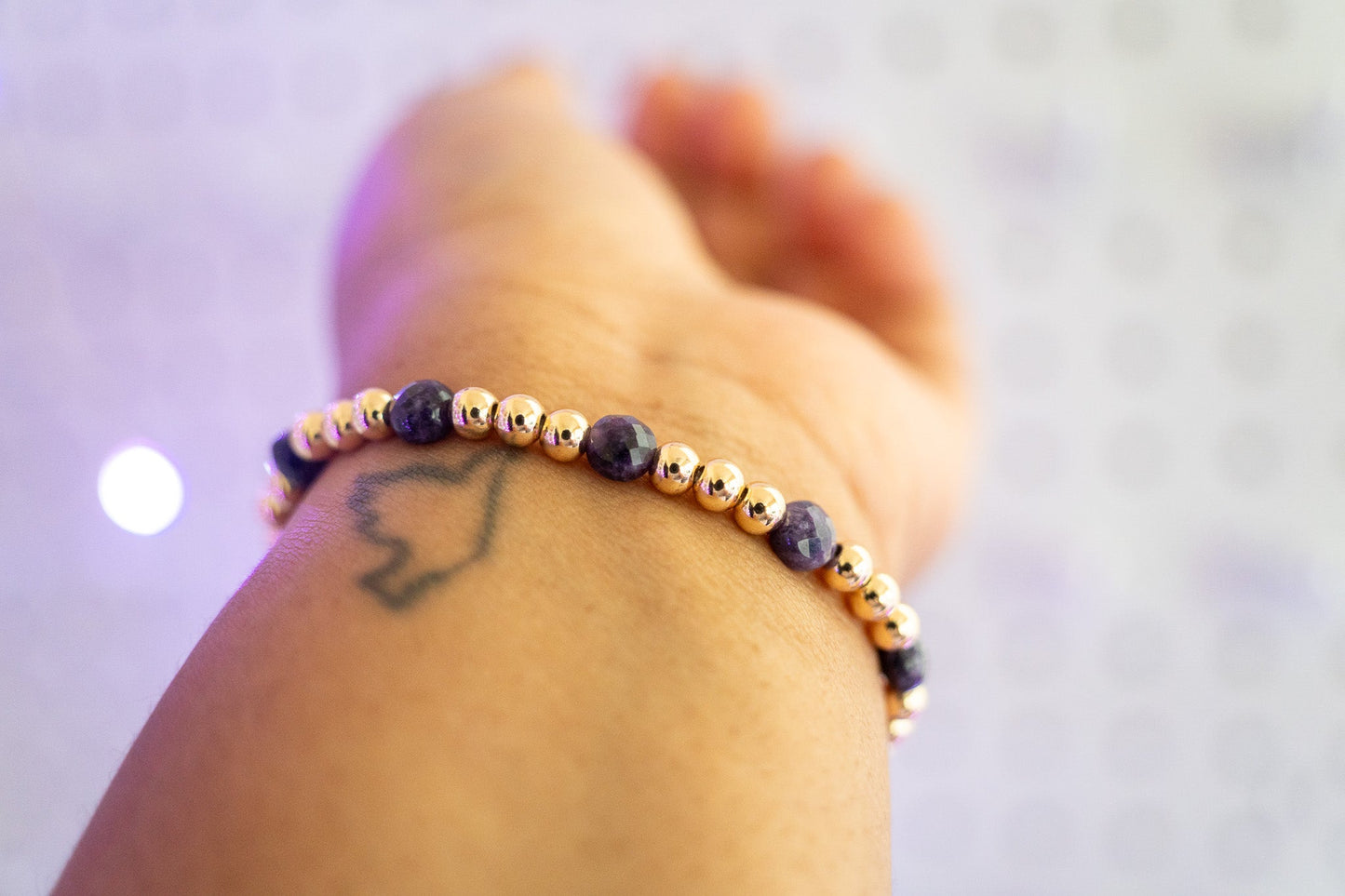 Midnight Amethyst Beaded Bracelet
