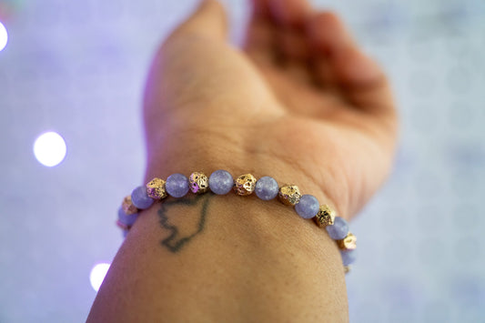 Moonstone Violet Beaded Bracelet