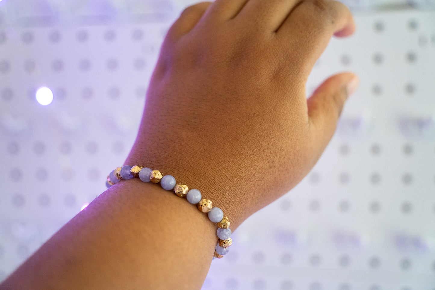 Moonstone Violet Beaded Bracelet
