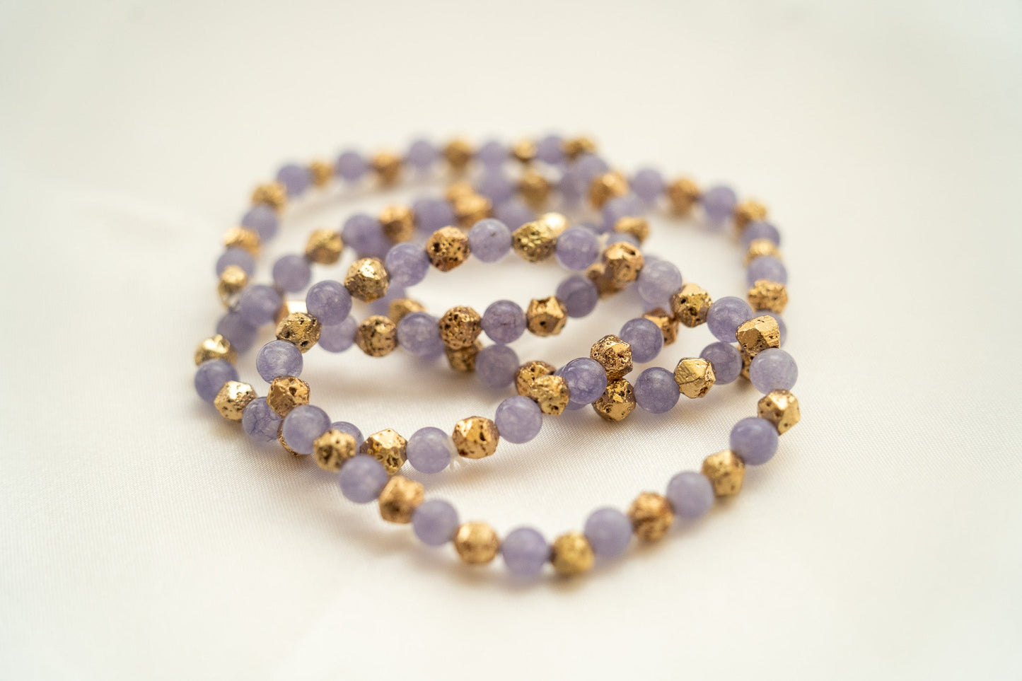 Moonstone Violet Beaded Bracelet