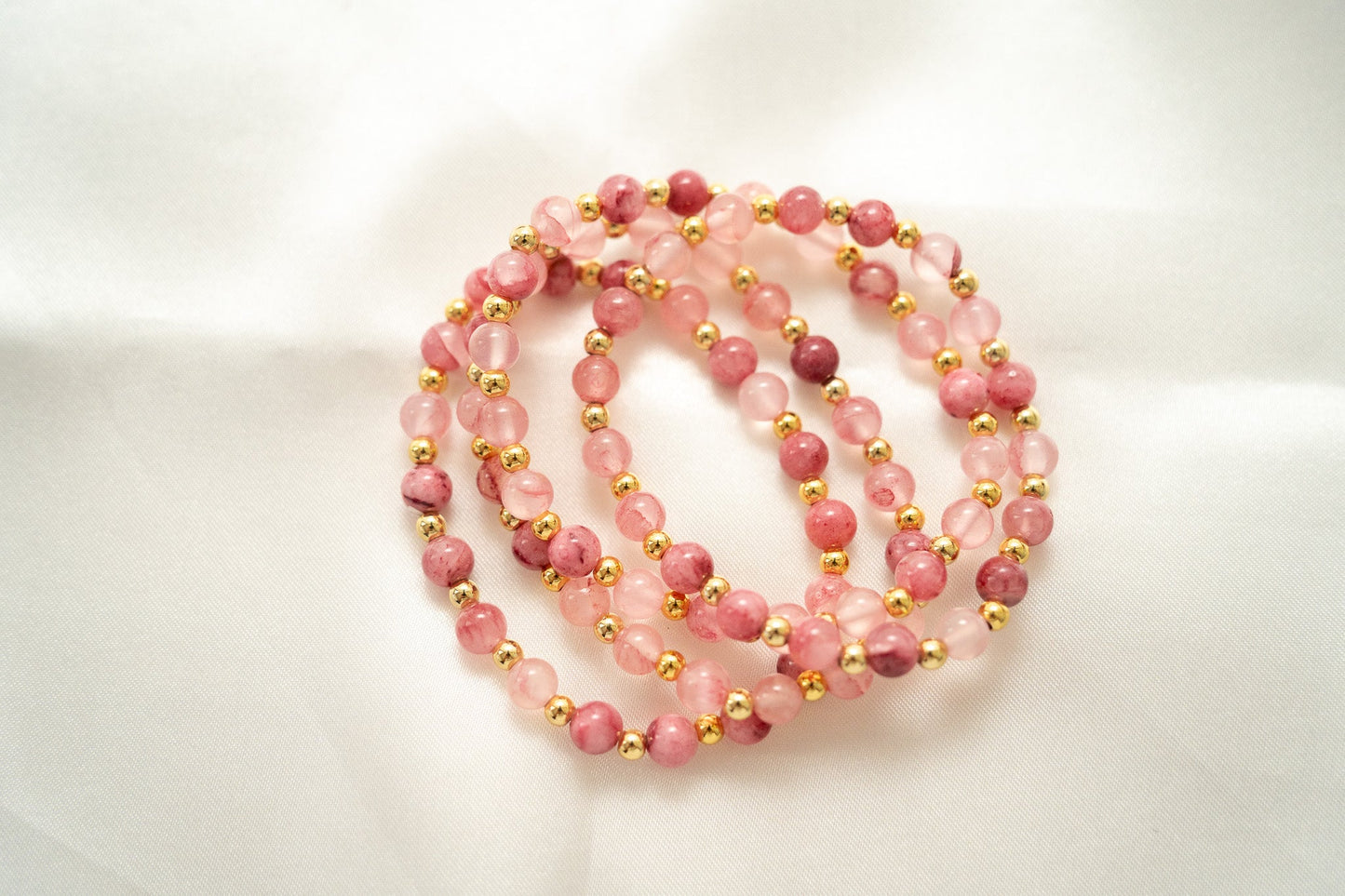 Pink Magnolia Beaded Bracelet