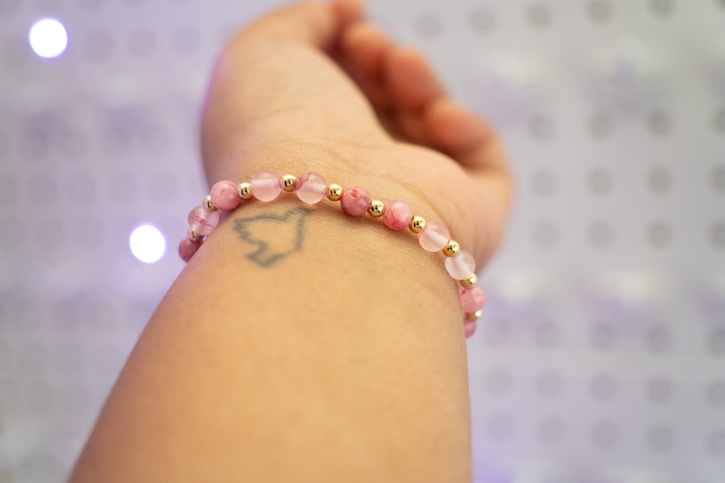 Pink Magnolia Beaded Bracelet