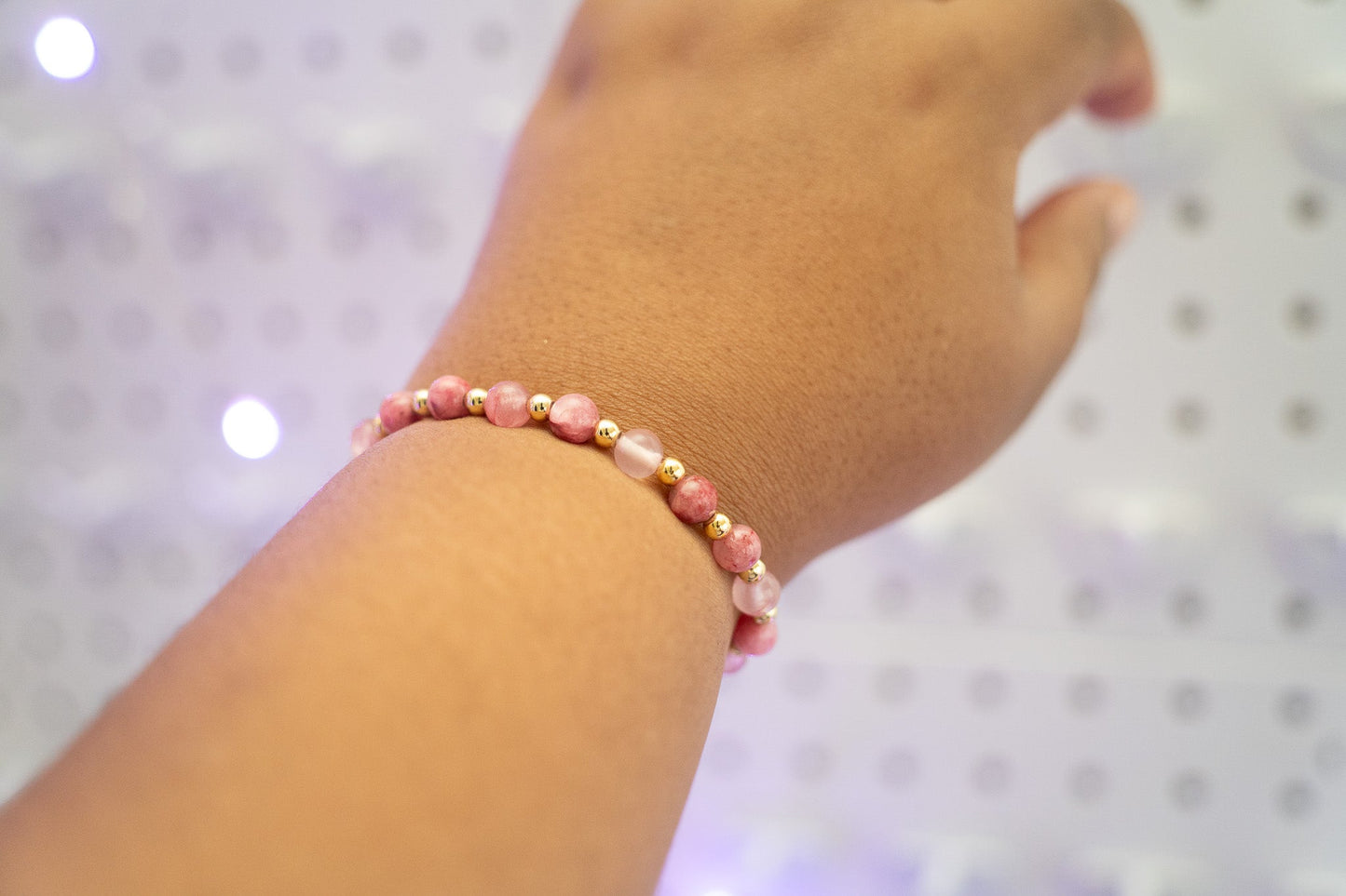 Pink Magnolia Beaded Bracelet