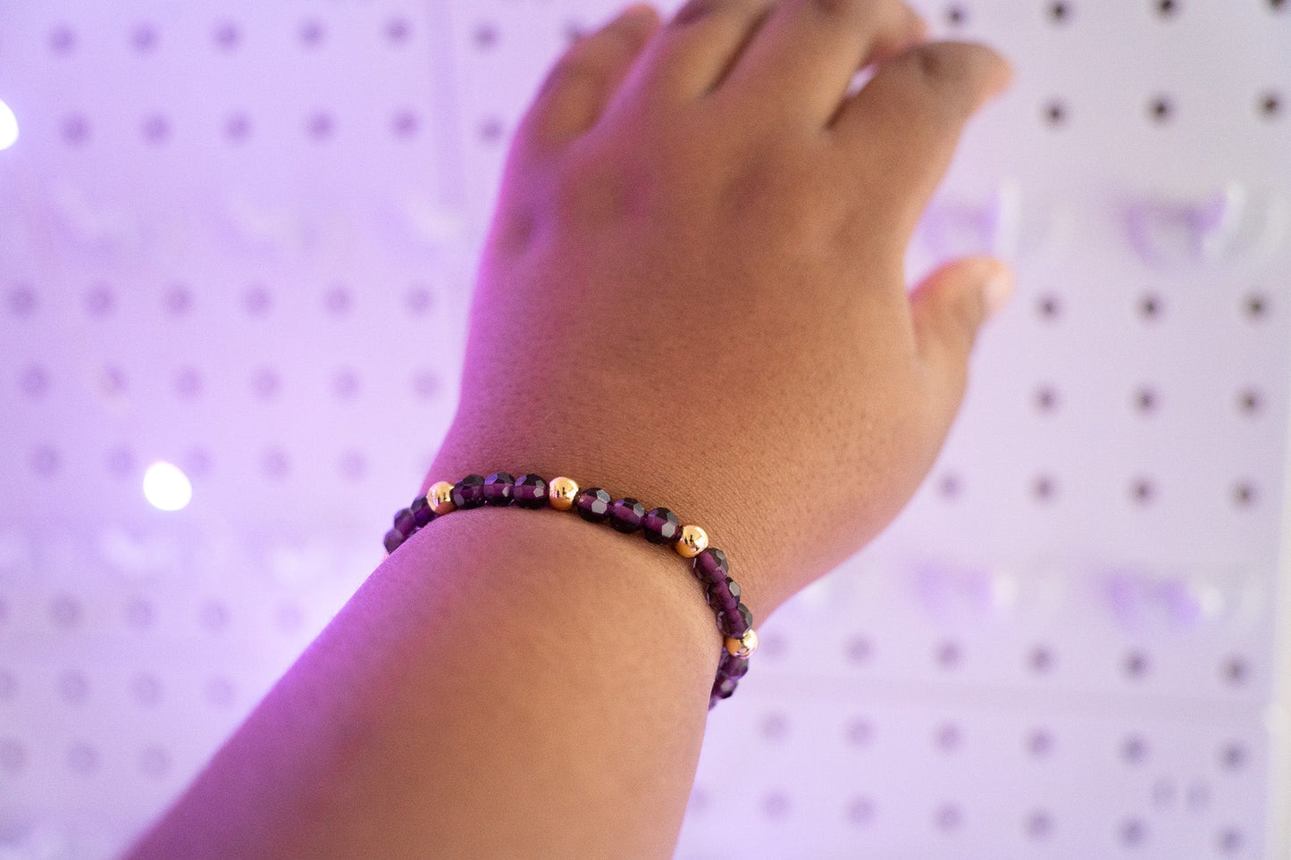 Plum Royale Beaded Bracelet