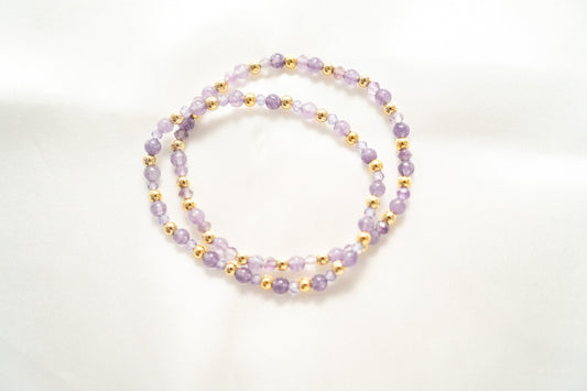 Orchid Glow Beaded Bracelet