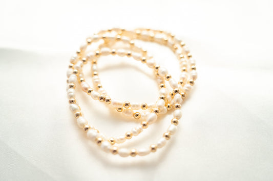 Golden Pearl Beaded Bracelet