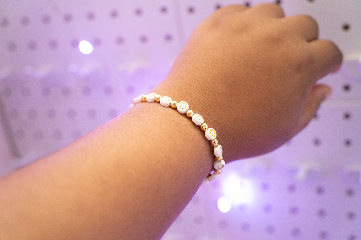 Golden Smiley Beaded Bracelet