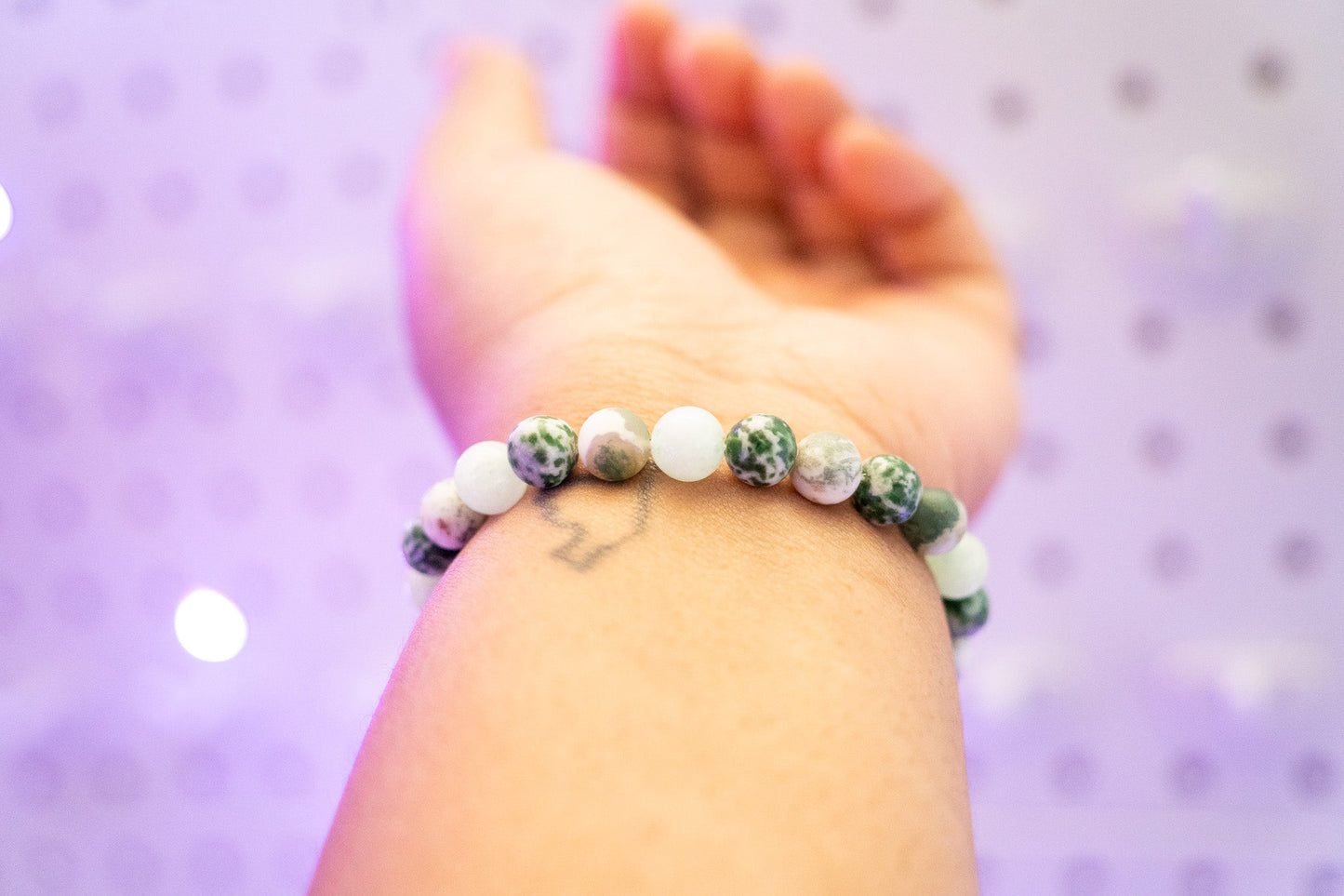 Moss Stone Beaded Bracelet