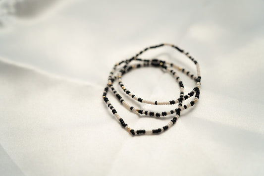 Black Tie Beaded Bracelet