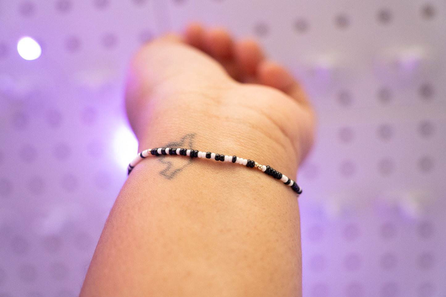 Black Tie Beaded Bracelet